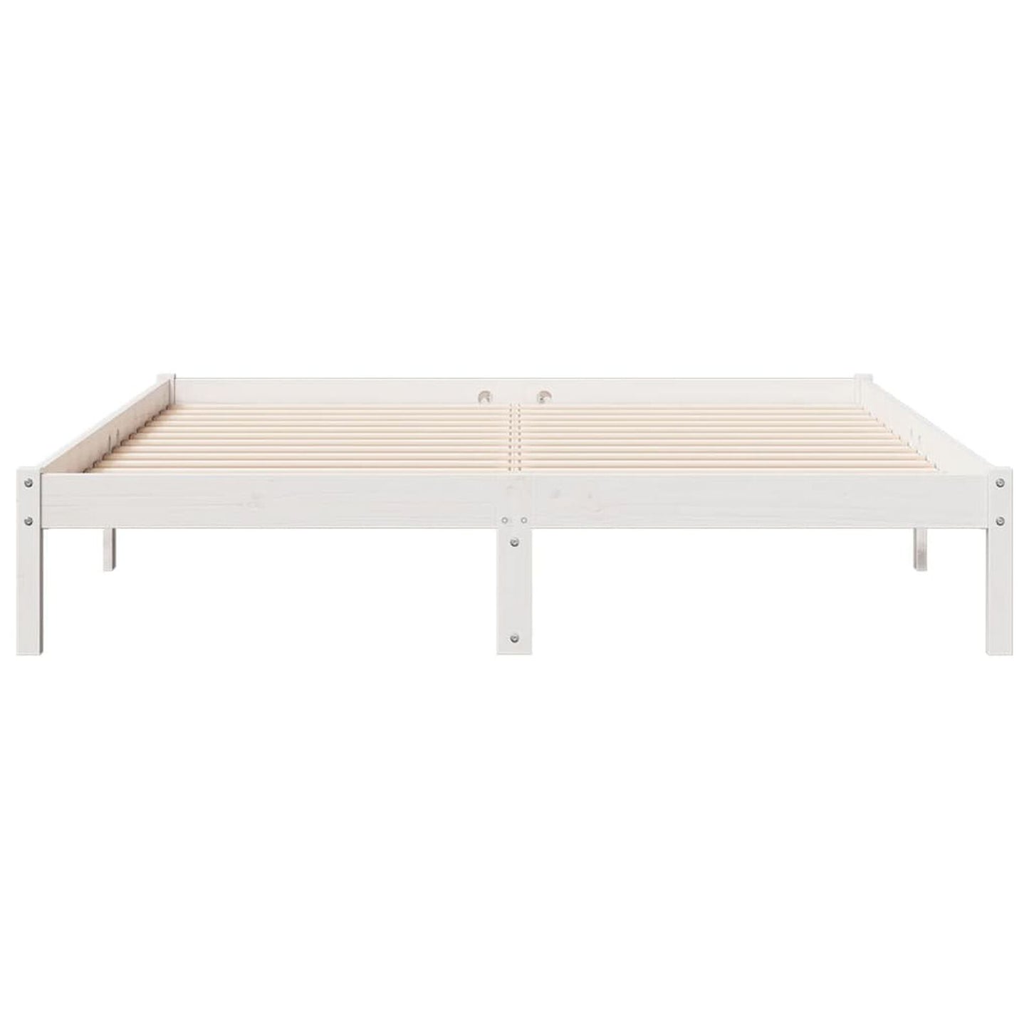 Cadru pat foarte lung fără saltea alb 160x220 cm lemn masiv pin