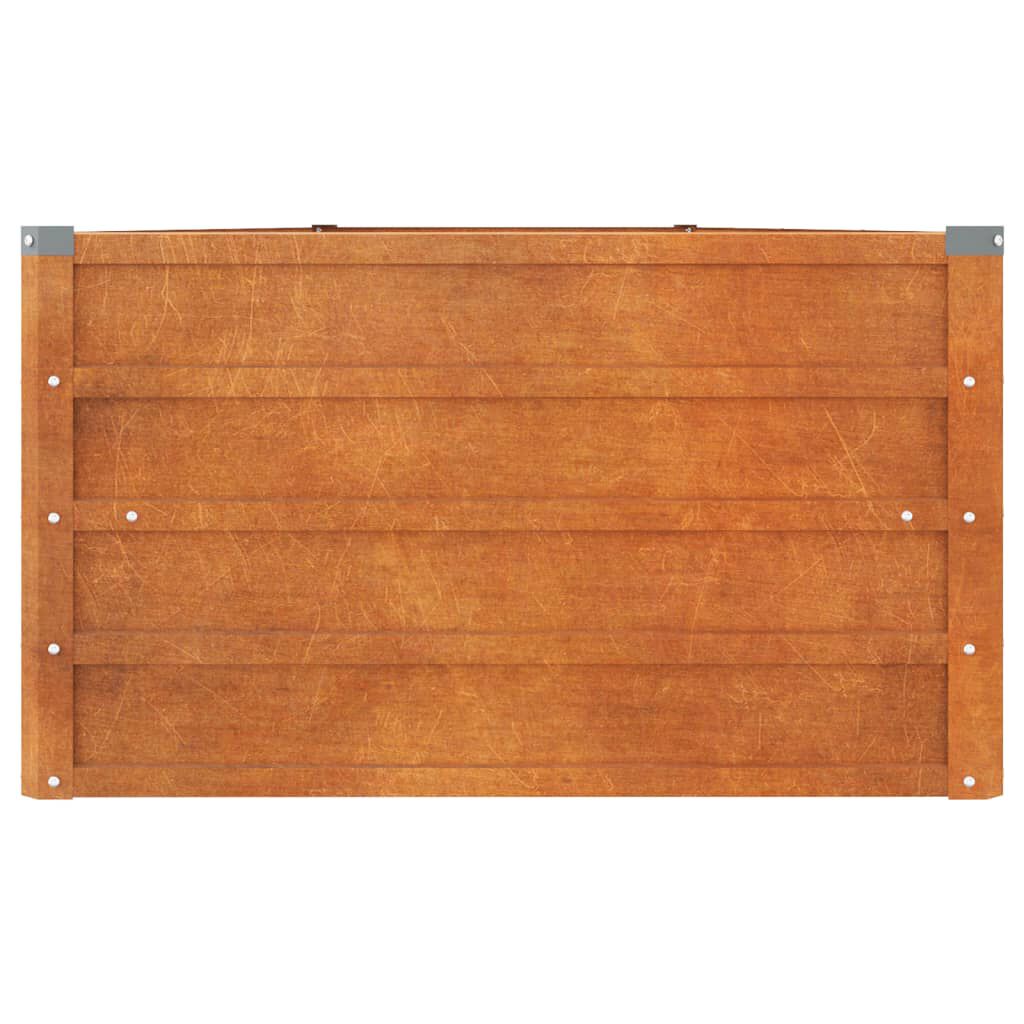 Strat înălțat de grădină, ruginiu, 400x80x45 cm, oțel corten