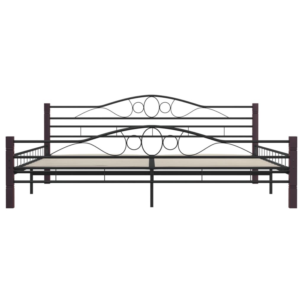 Cadru de pat, negru, 200 x 200 cm, metal