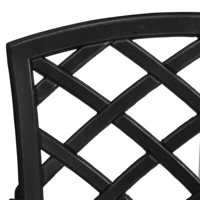 Set mobilier bistro, 3 piese, negru, aluminiu turnat