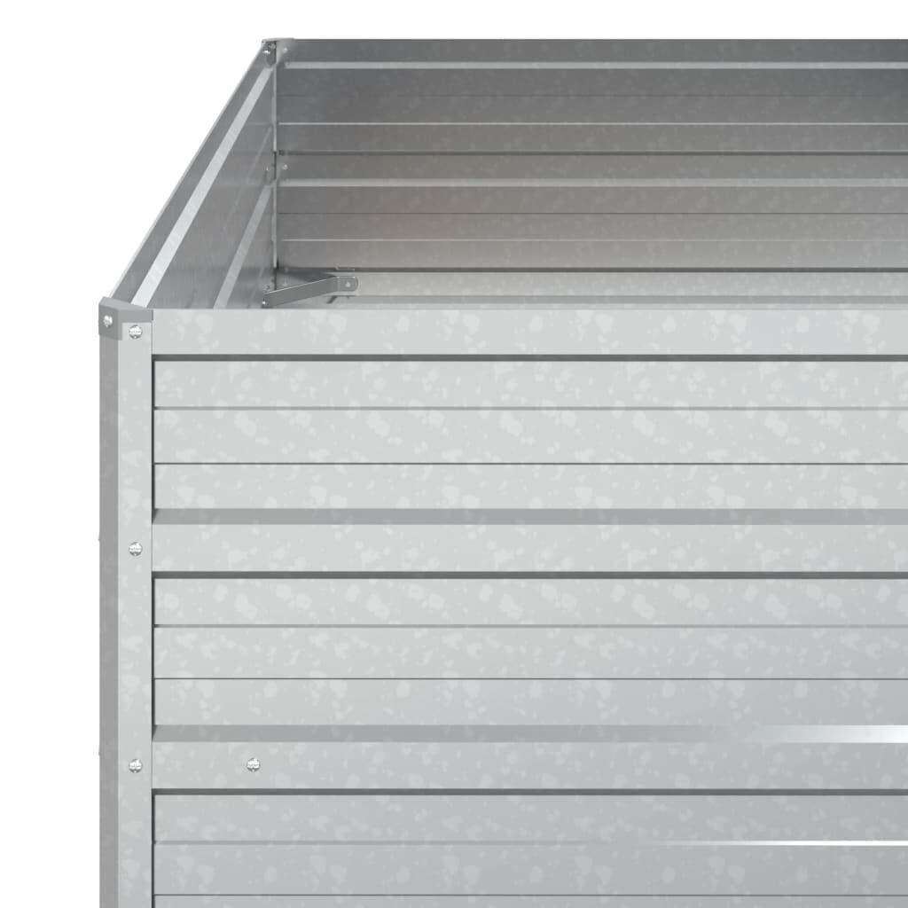 Strat înălțat de grădină argintiu 100x100x45cm oțel galvanizat