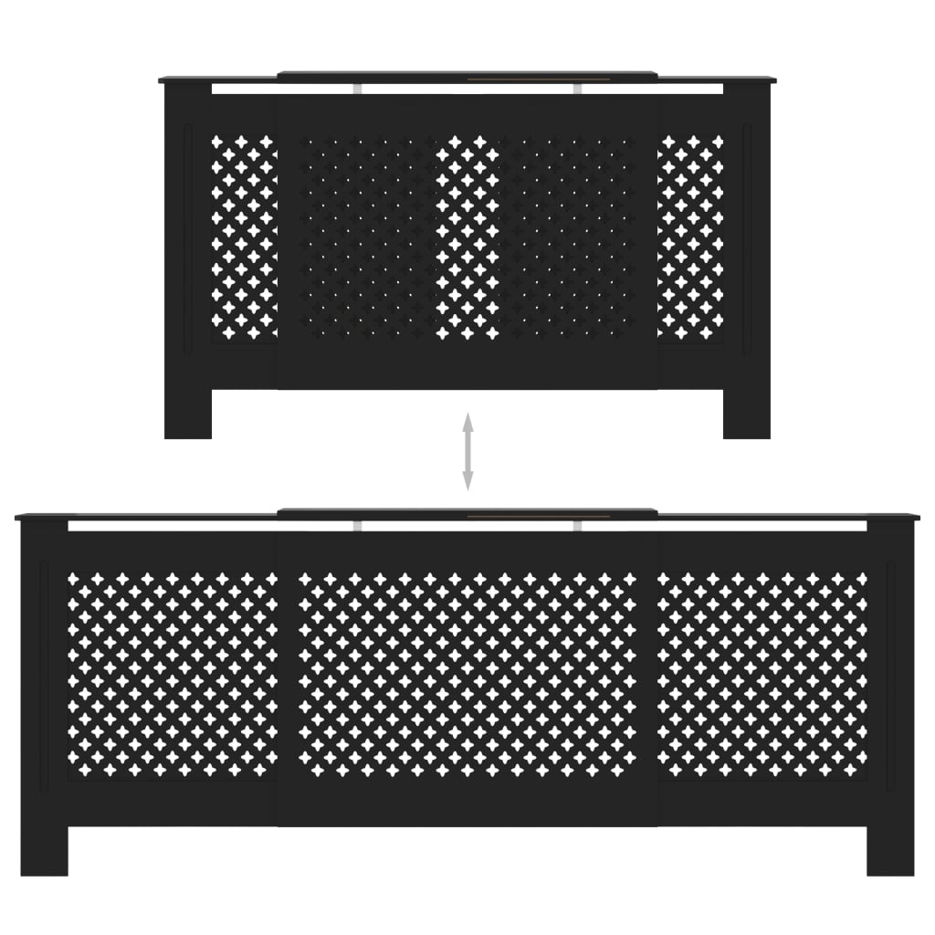 Mască pentru calorifer, negru, 205 cm, MDF