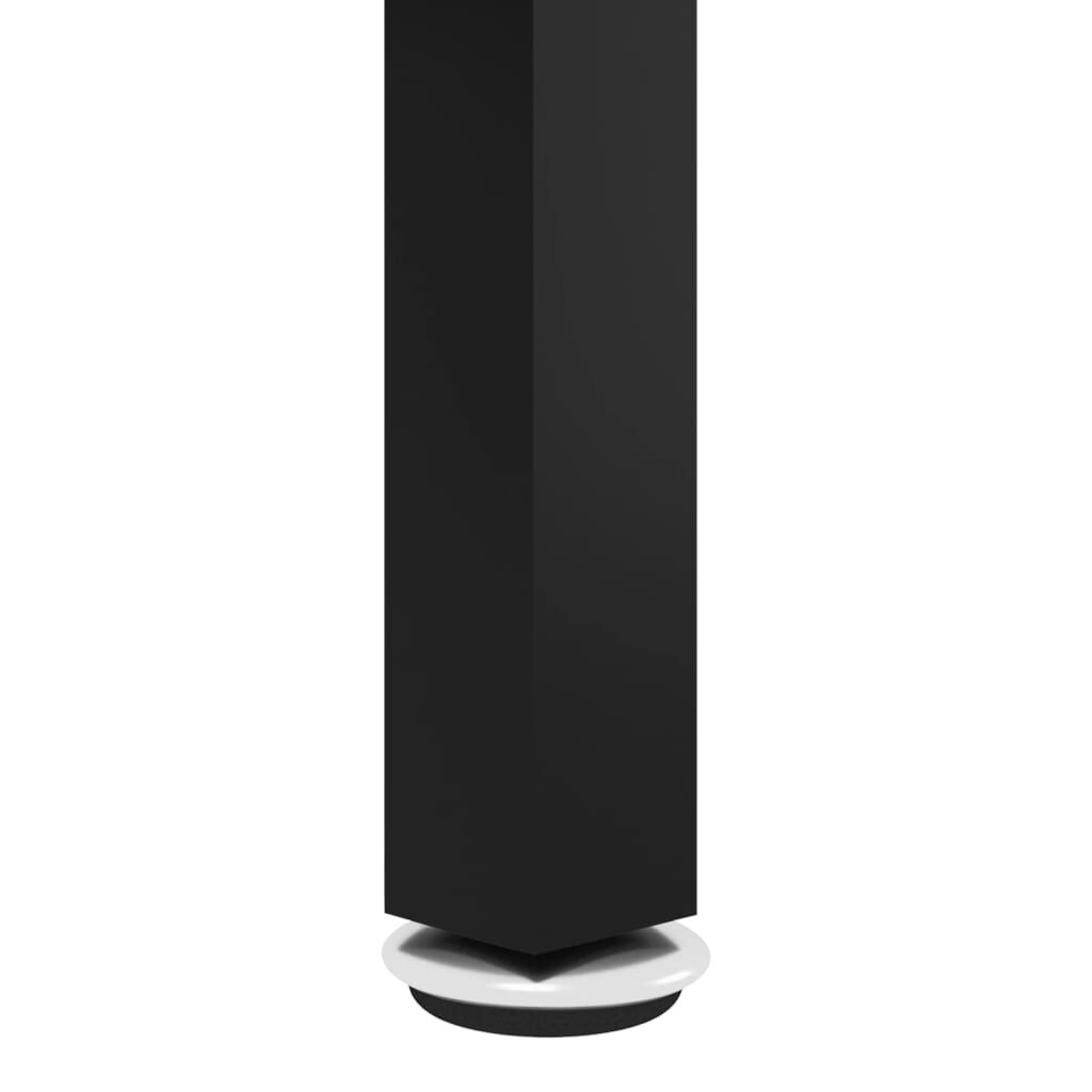 Masă de ceai,negru și marmură neagră,70 cm sticlă securizată