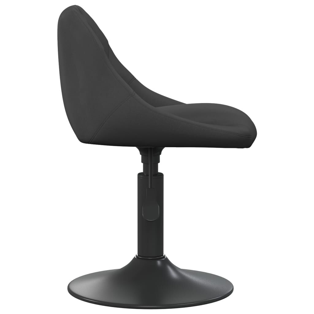 Scaune de bucătărie pivotante, 2 buc., negru, catifea
