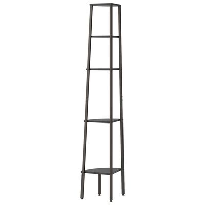 Raft de colț cu 5 niveluri, negru, 45,5x31,5x180 cm