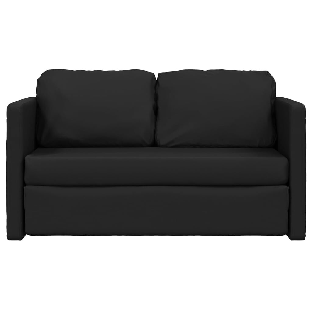 Canapea extensibilă 2 în 1, negru, 112x174x55cm piele ecologică