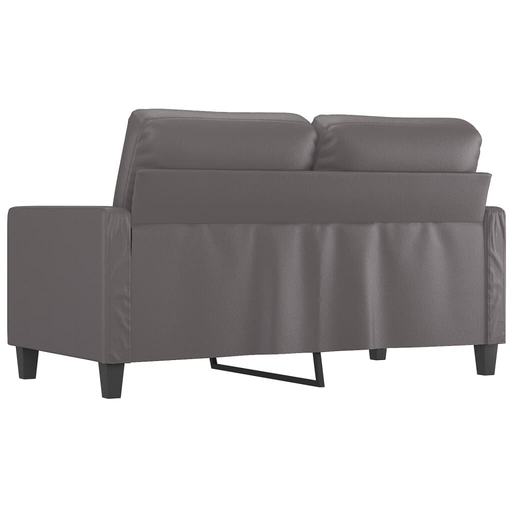 Canapea cu 2 locuri, gri, 140 cm, piele ecologică