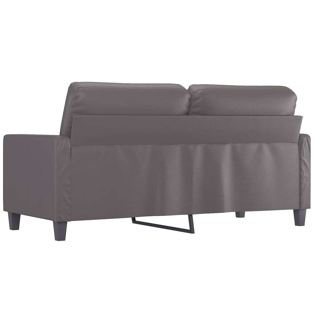 Canapea cu 2 locuri, gri, 140 cm, piele ecologică