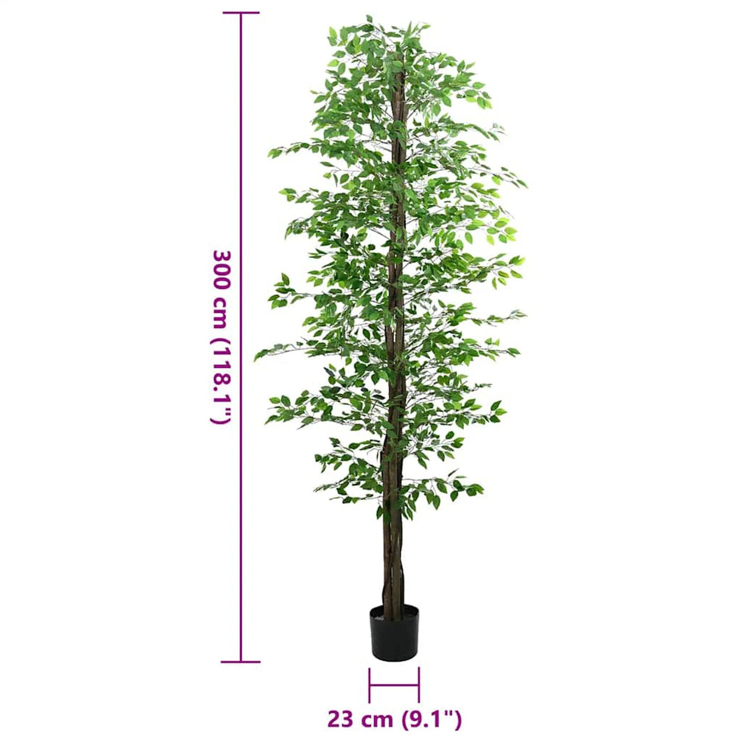 Planta Ficus artificială 2016 Frunze 300 cm Verde