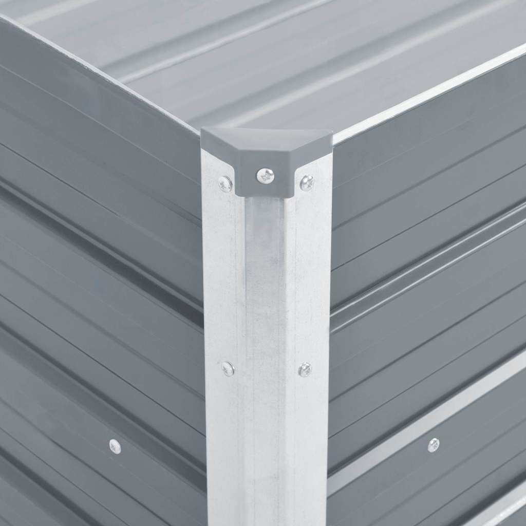 Strat înălțat de grădină, gri, 100x40x45 cm, oțel galvanizat