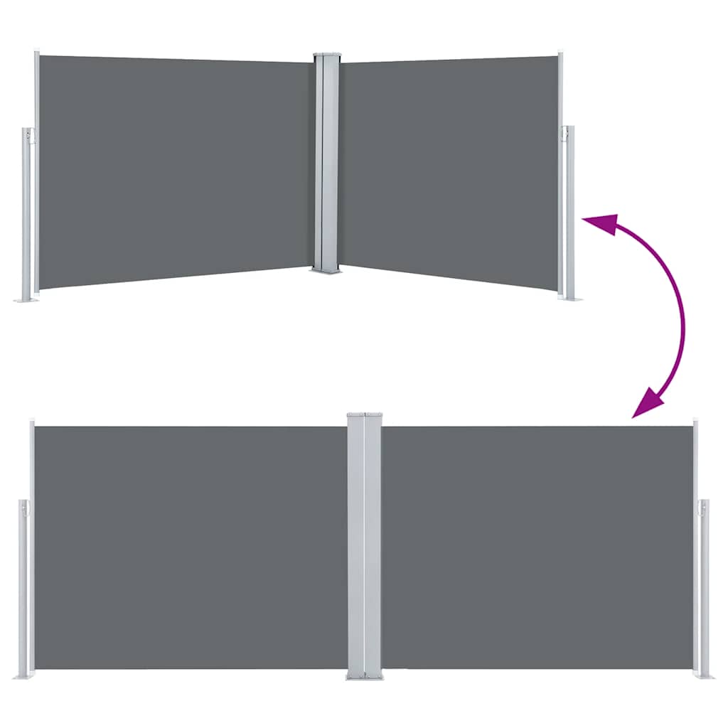 Copertină laterală retractabilă, antracit, 140 x 1000 cm