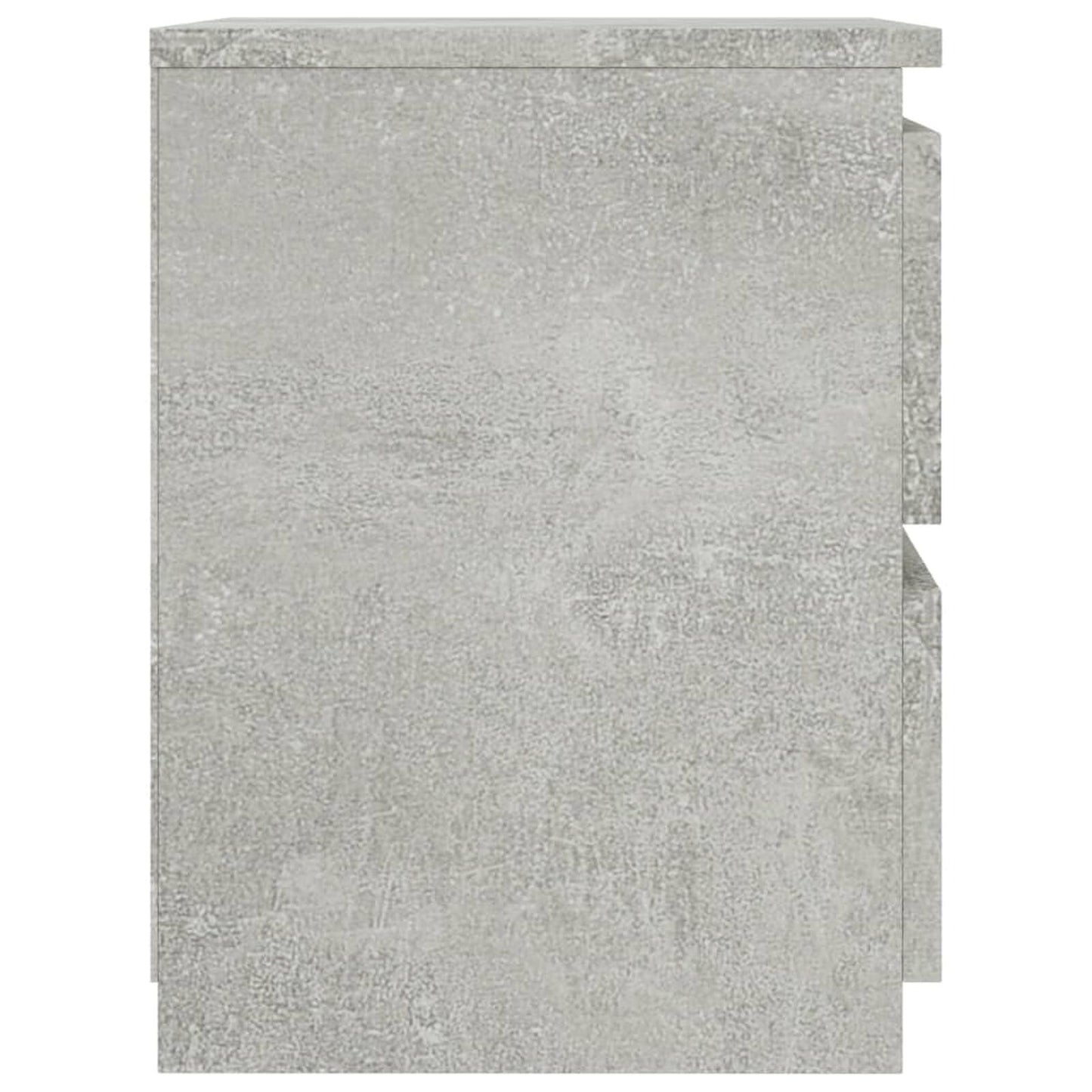 Noptiere, 2 buc., gri beton, 30x30x40 cm, lemn prelucrat