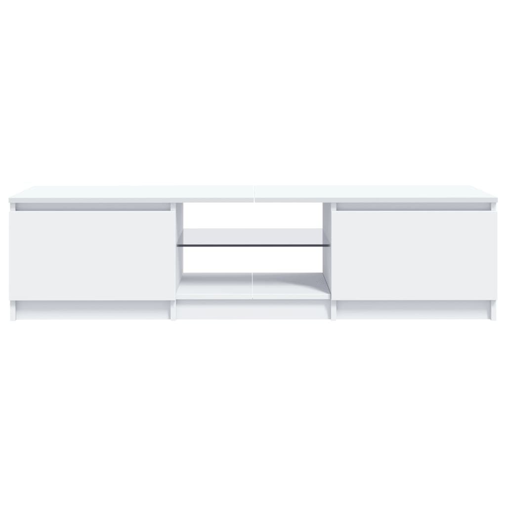 Comodă TV cu lumini LED, alb, 140x40x35,5 cm