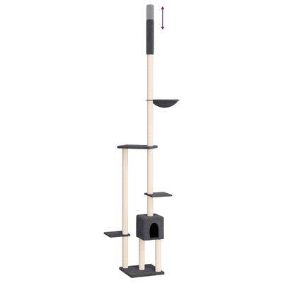 Ansamblu pisici podea până la tavan, gri închis, 258,5-284,5 cm