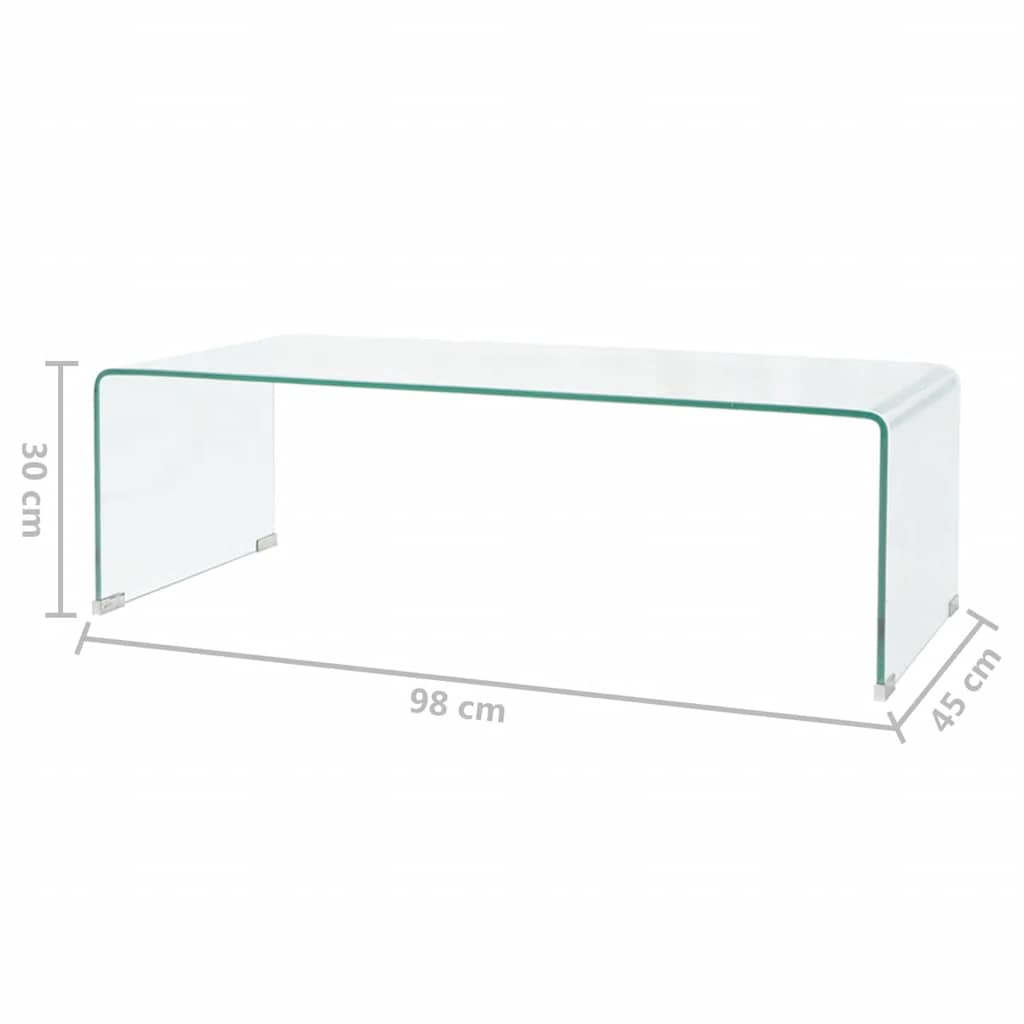 Masă de cafea 98x45x30 cm Sticlă securizată Transparentă