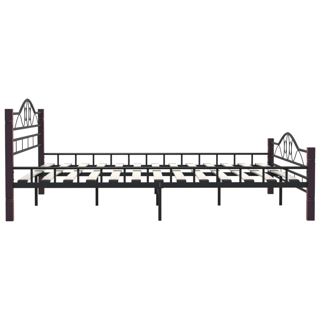 Cadru de pat, negru, 200 x 200 cm, metal