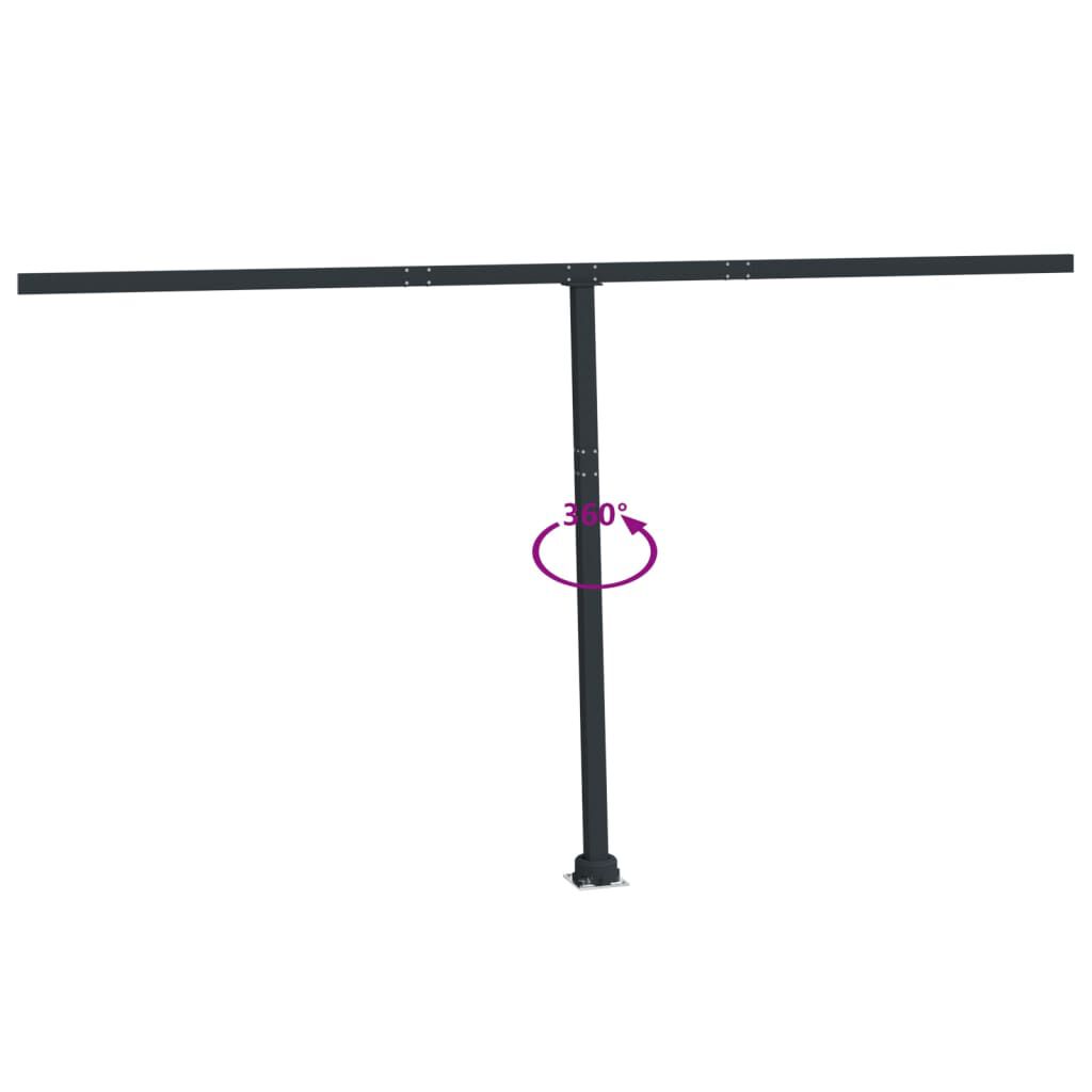 Set stâlp pentru copertină, antracit, 450x245 cm, fier
