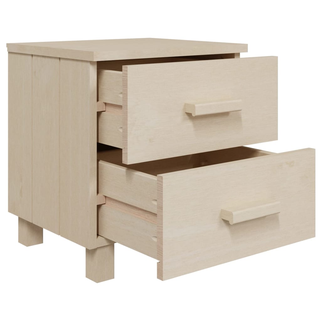 Noptiere HAMAR 2 buc, maro miere, 40x35x44,5 cm, lemn masiv pin