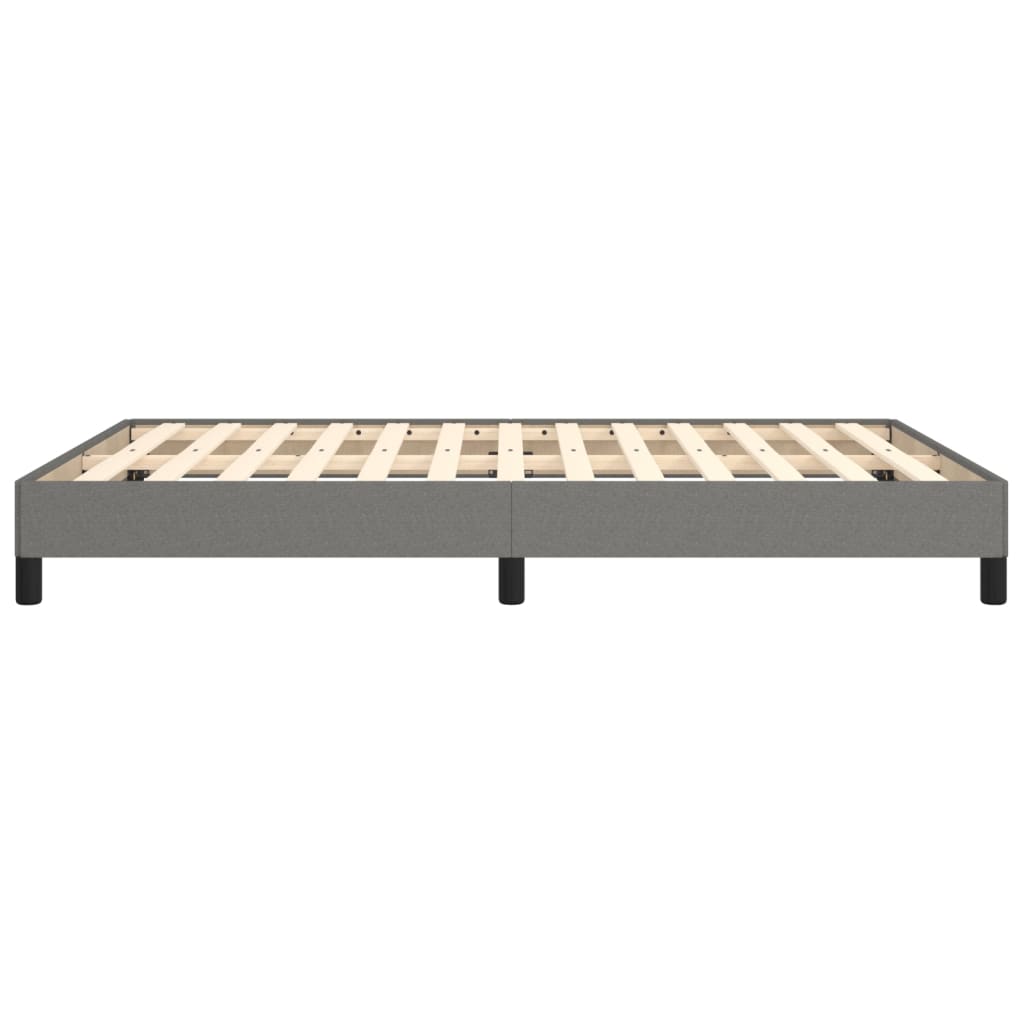 Cadru de pat fără saltea, gri închis, 140x190 cm, textil