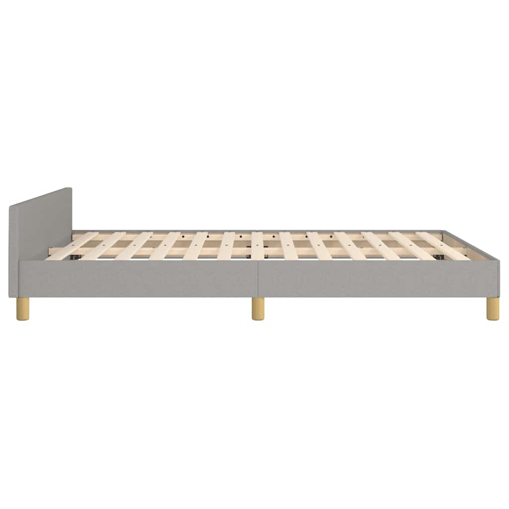 Cadru de pat fără saltea, gri deschis, 140x190 cm, textil