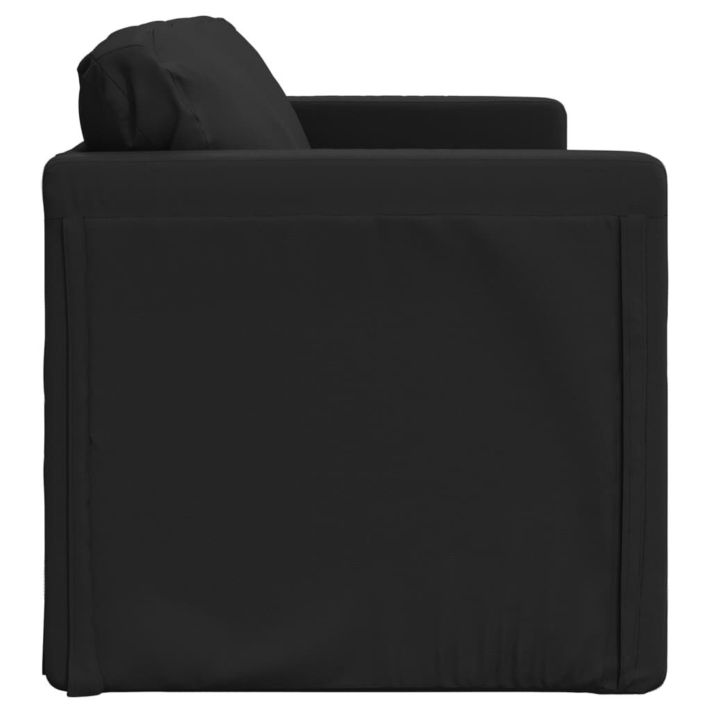 Canapea extensibilă 2 în 1, negru, 112x174x55cm piele ecologică