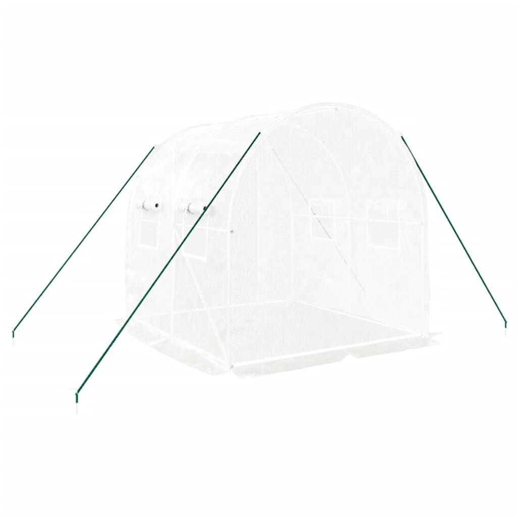Seră cu un cadru din oțel, alb, 4 m², 2x2x2 m