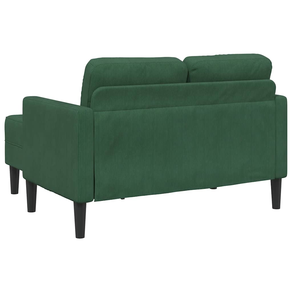 Canapea cu 2 locuri cu șezlong în formă L verde junglă 125cm in