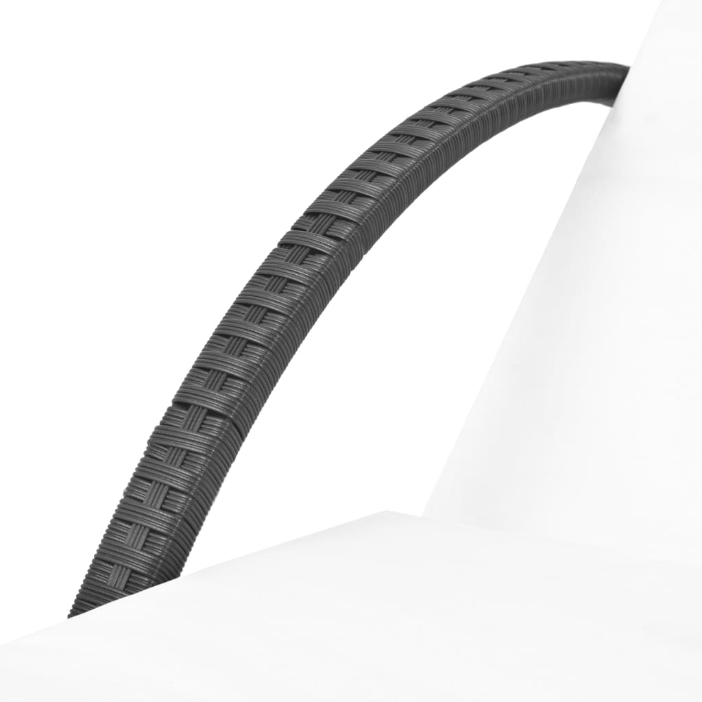 Șezlong cu pernă din poliratan negru