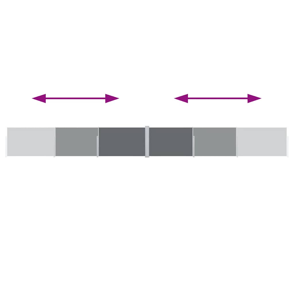 Copertină laterală retractabilă, antracit, 140 x 1000 cm