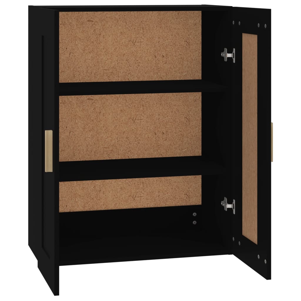 Dulap de perete, negru, 69,5x32,5x90 cm, lemn prelucrat