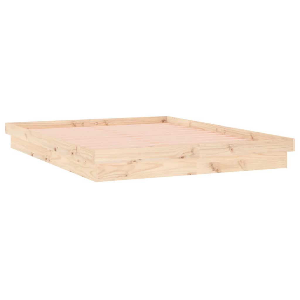 Cadru de pat cu LED, 200x200 cm, lemn masiv