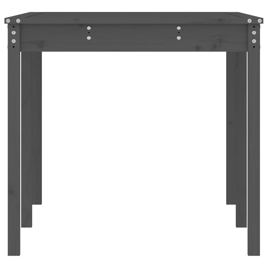 Măsuță de grădină, gri, 159,5x82,5x76 cm, lemn masiv de pin