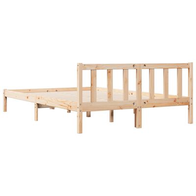 Cadru pat foarte lung fără saltea, 140x210 cm, lemn masiv pin