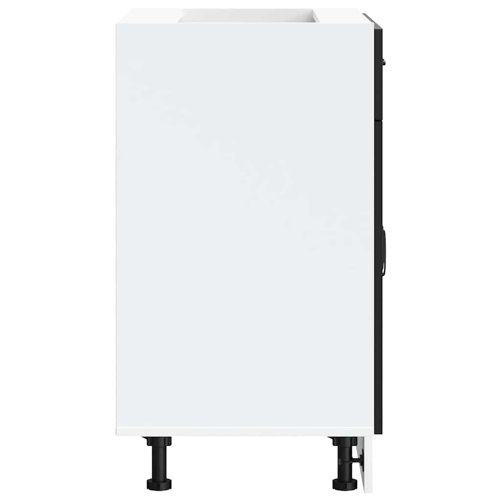 Dulap de bază de bucătărie „Kalmar” din lemn prelucrat negru