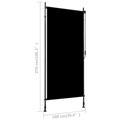 Jaluzea tip rulou de exterior, antracit, 100 x 270 cm