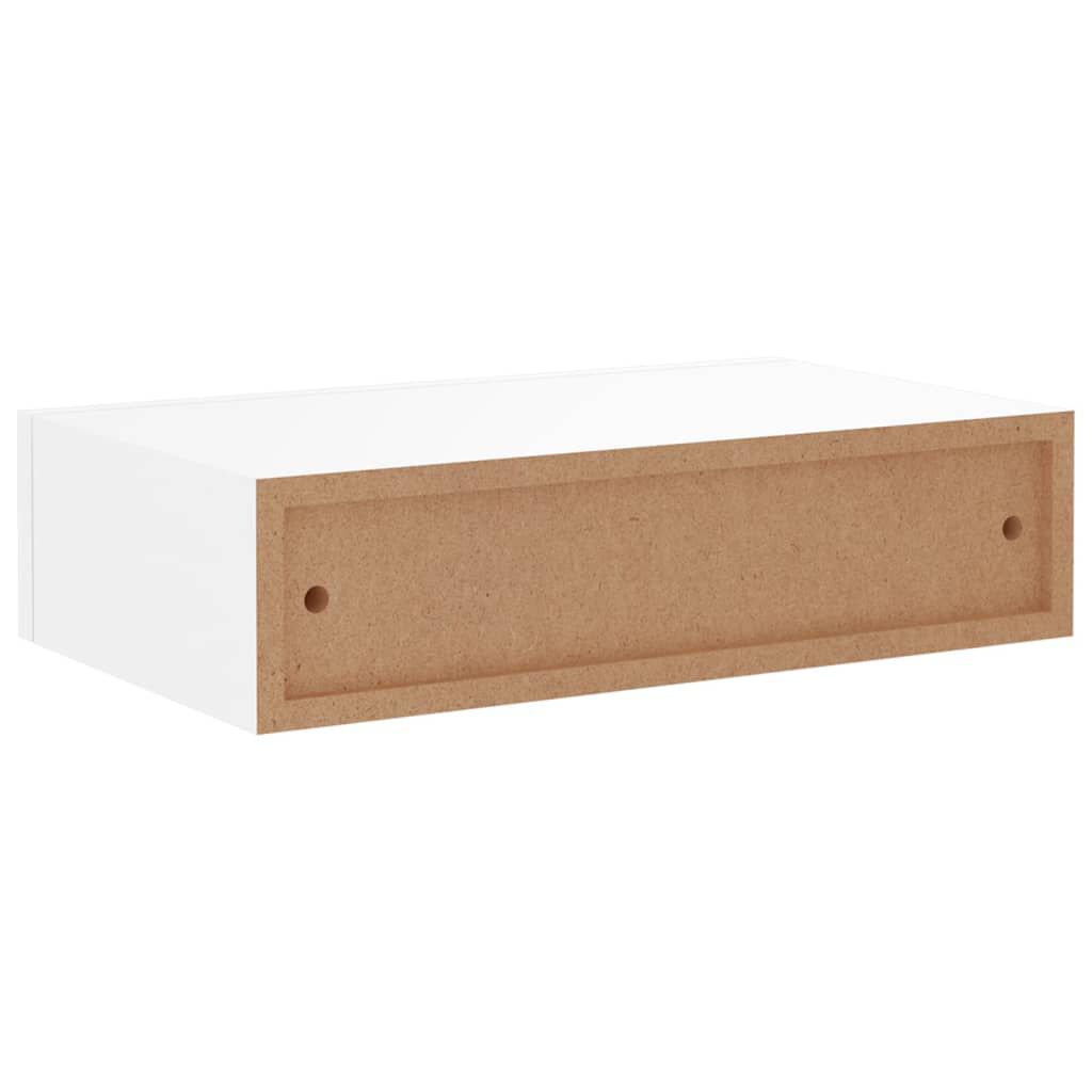 Raft de perete cu sertar, alb, 40x23,5x10 cm, MDF