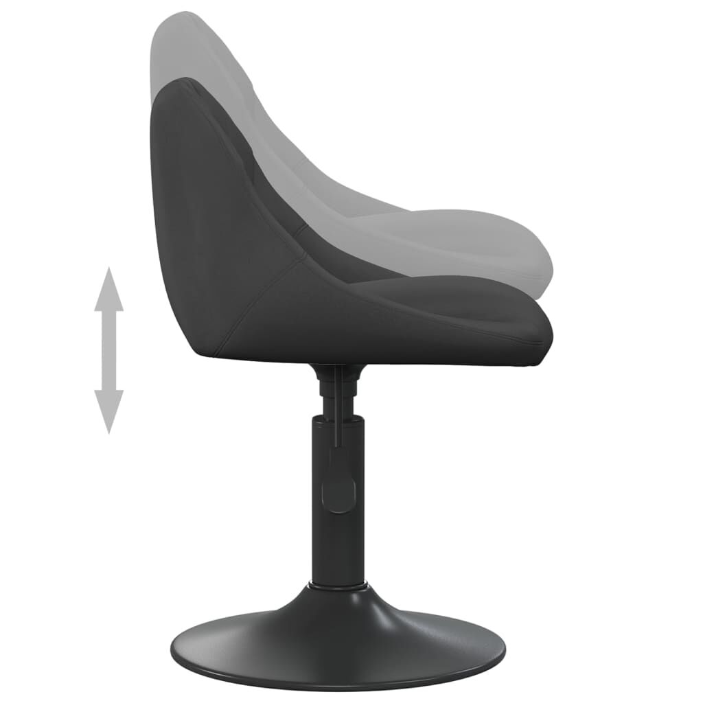 Scaune de bucătărie pivotante, 2 buc., negru, catifea