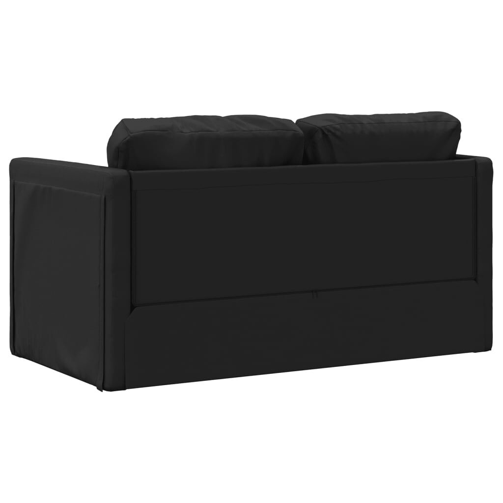 Canapea extensibilă 2 în 1, negru, 112x174x55cm piele ecologică