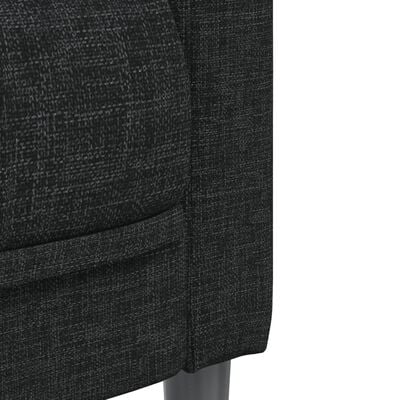 Canapea, 2 locuri, negru, material textil