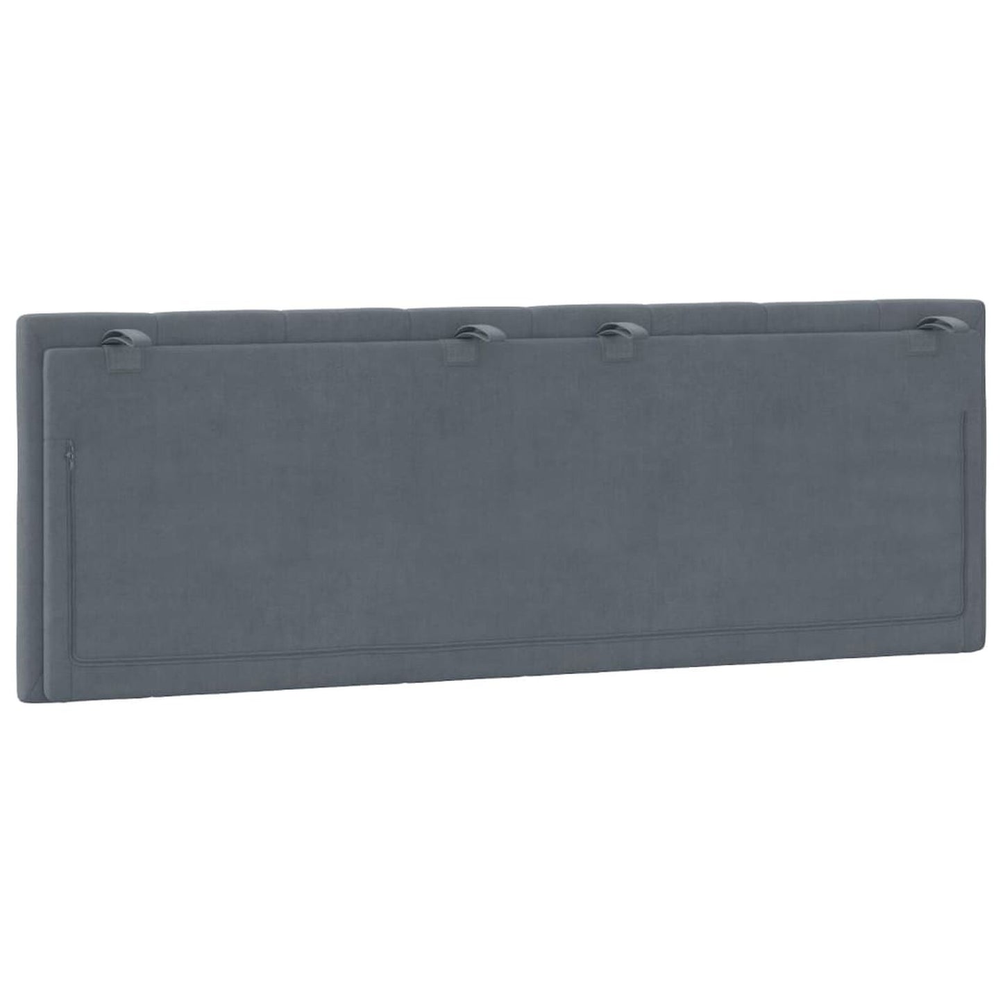 Pernă tăblie de pat, gri închis, 120 cm, catifea