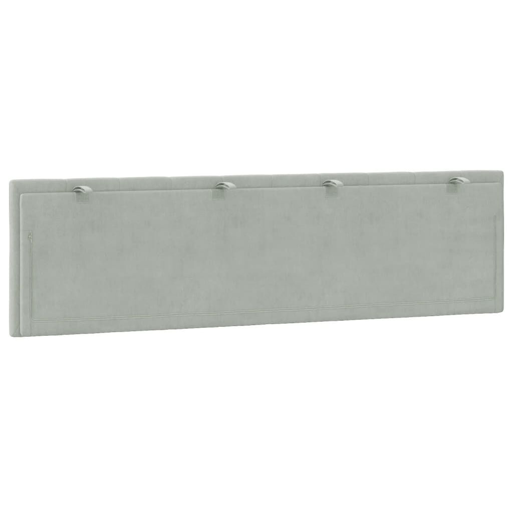 Pernă tăblie de pat, gri deschis, 180 cm, catifea