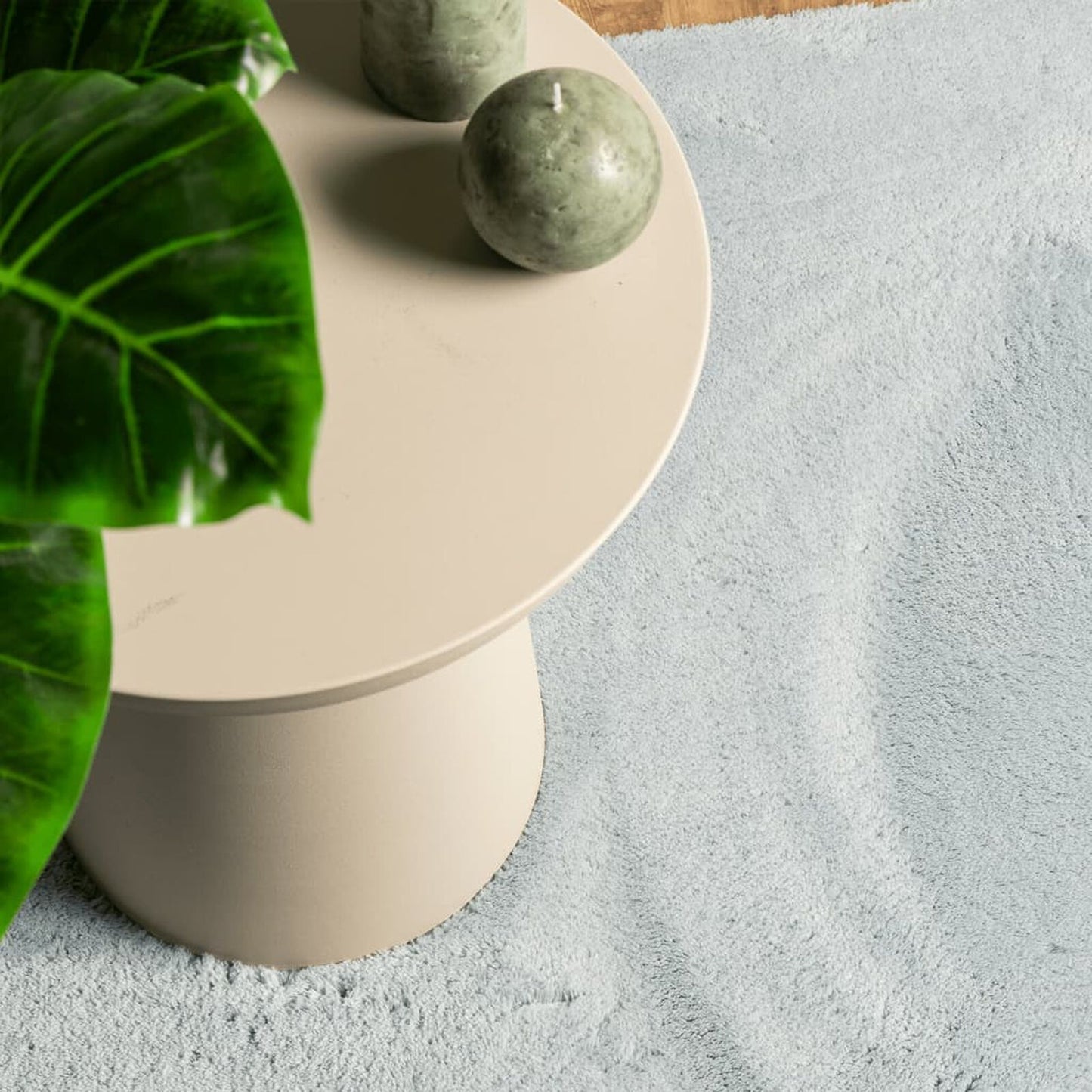 Covor HUARTE, fir scurt, moale și lavabil, albastru, 200x200 cm