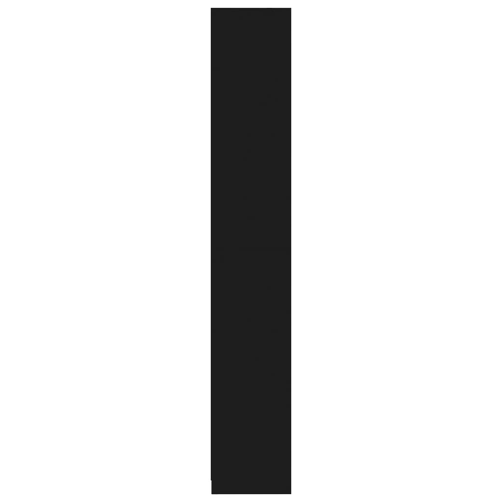 Dulap de baie, negru, 30x30x183,5 cm, lemn prelucrat