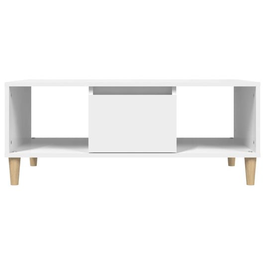 Măsuță de cafea, alb, 90x50x36,5 cm, lemn prelucrat