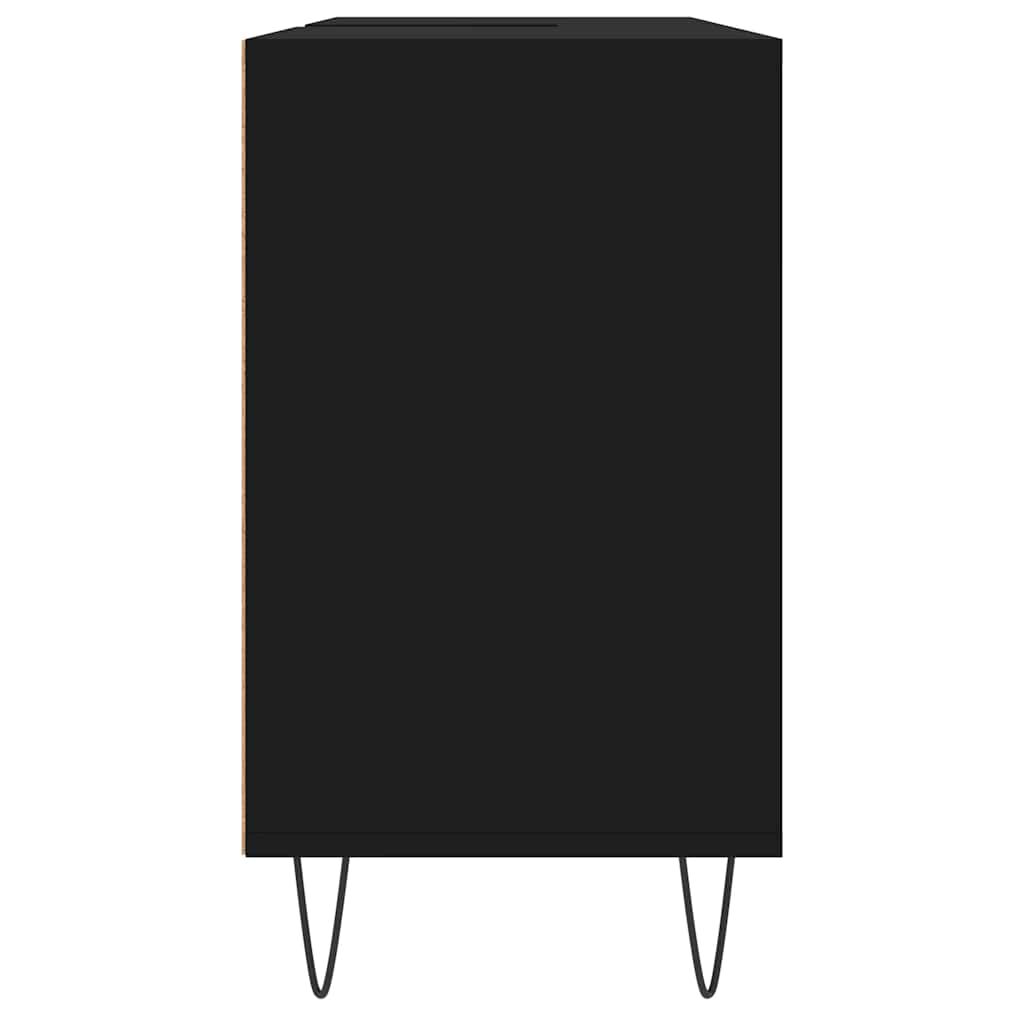 Dulap pentru baie, negru, 80x33x60 cm, lemn compozit