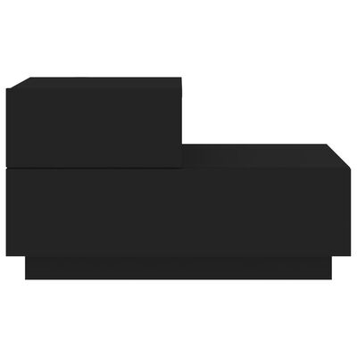 Noptieră cu lumini LED, negru, 70x36x40,5 cm