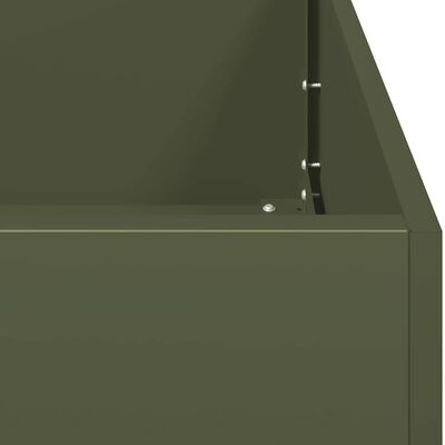 Jardinieră verde măsline 40x80x80 cm oțel