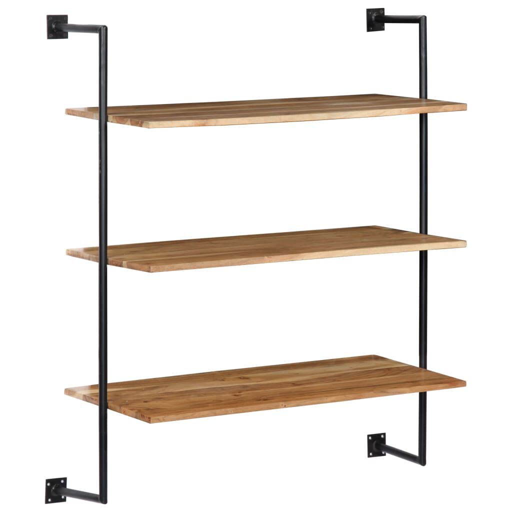 Wall Shelf 37"x13.7"x44.4" Solid Acacia Wood