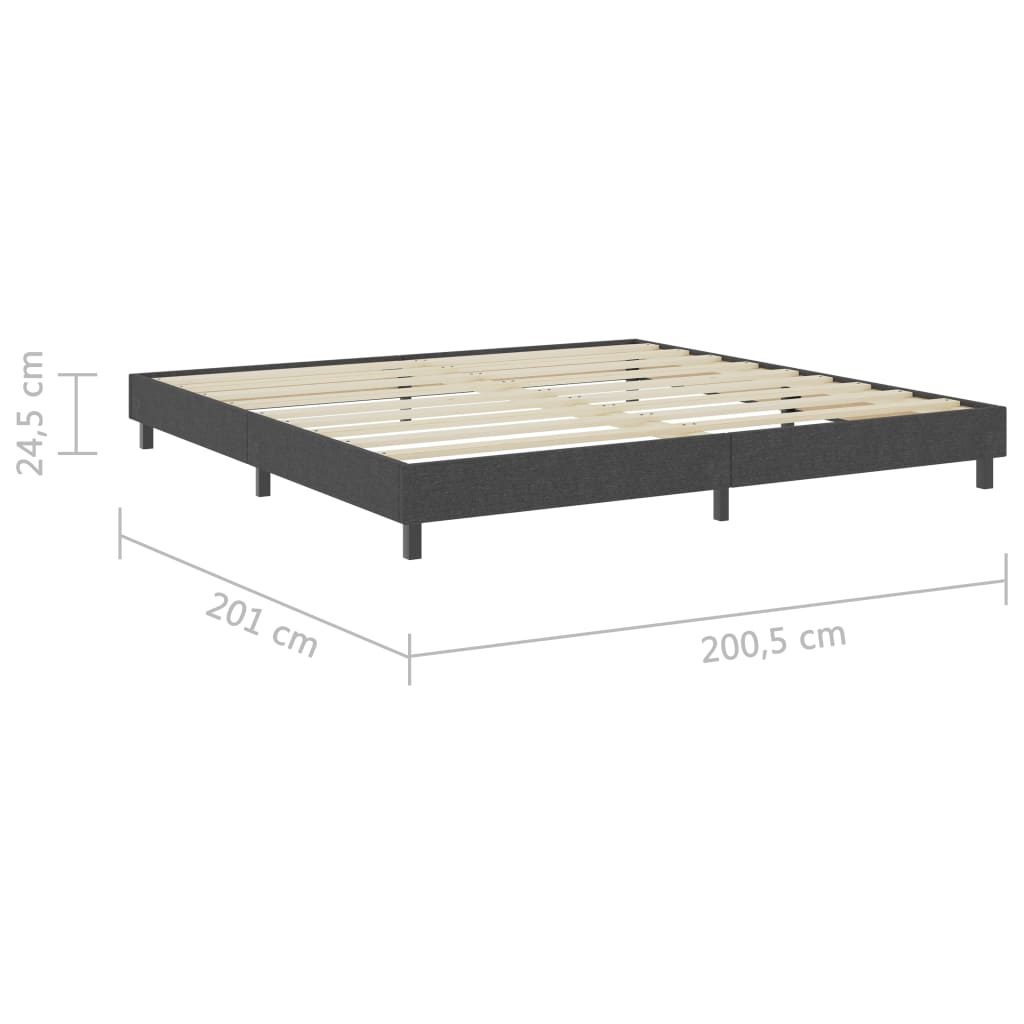 Cadru pat continental, gri, 200x200 cm, material textil