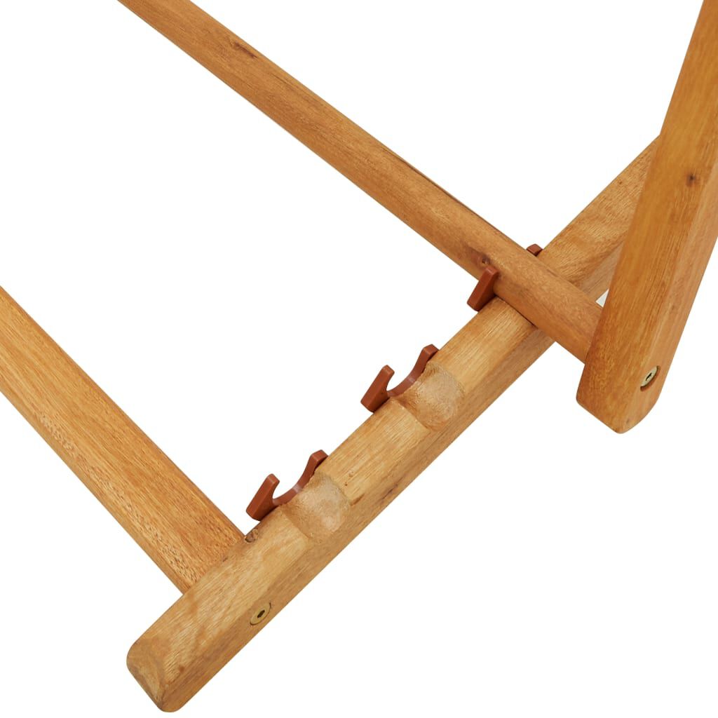 Scaun de plajă pliabil, crem, lemn masiv de eucalipt, textil